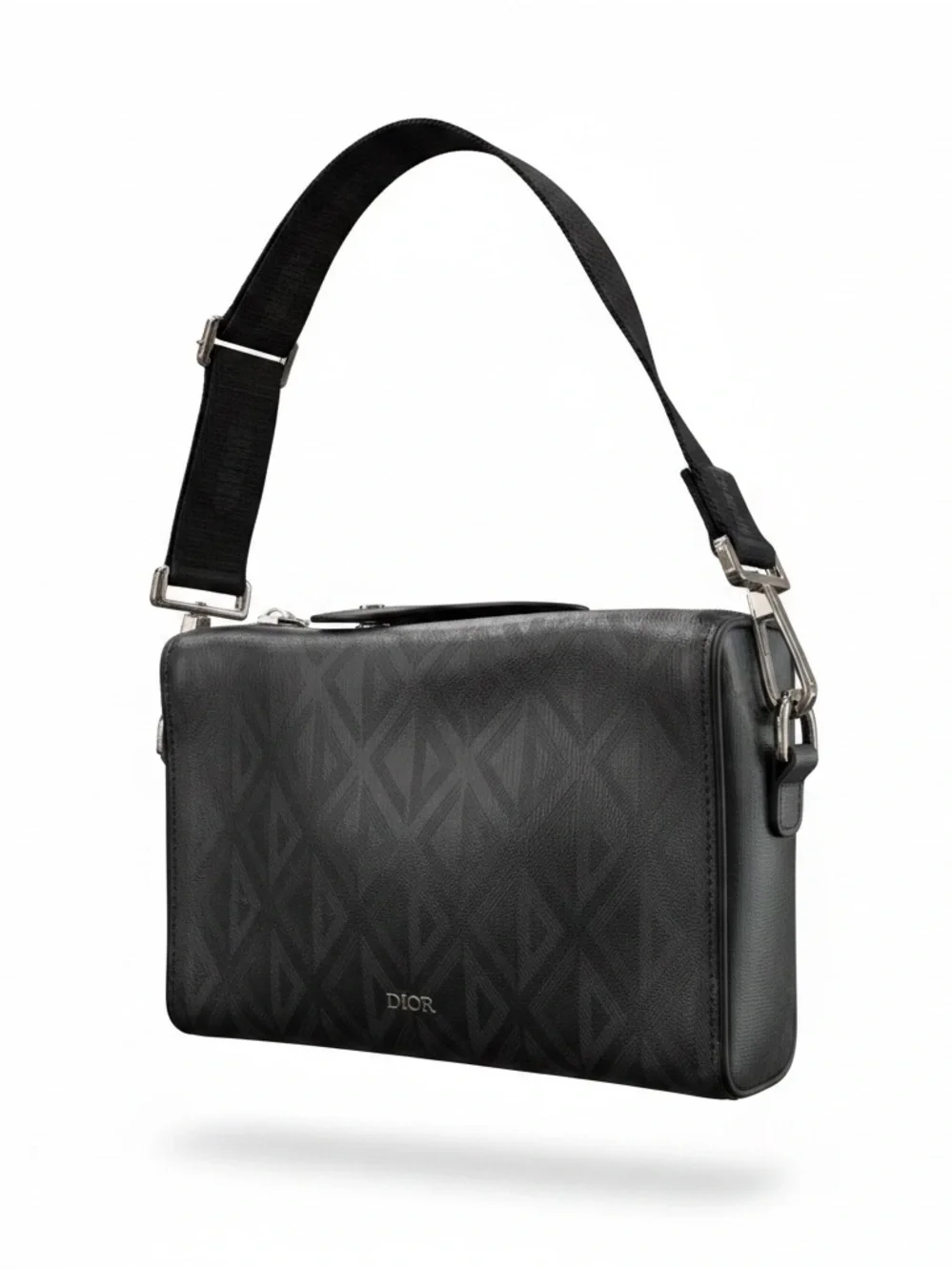 Christian Dior Hit the Road Zip Messenger Black CD Diamond Crossbody for Men